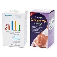 Alli 120c Refill Pack and Natrol Carb Intercept 120c Combo Stack