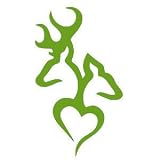 Browning Deer Head Heart Logo Style #2(Decal will come in LIME GREEN)