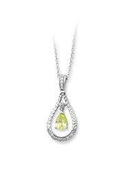 Sterling Silver Never Forget Tear August Sentimental Expressions Necklace