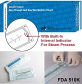 Dental See-Through Sterilization Pouches, Medical Grade, Case of 10 Boxes (200pcs/box) On Sale