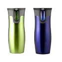 Double Wall Vacuum Insulated Travel Mugs (Contigo 2 Pack Blue/Indigo and Green)