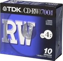 TDK CD-RWデータ用700MB 4倍速5mm厚ケース入り10枚パック [CD-RW80X10S]