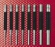 Starrett Drive Pin Punches: SET of (8): 565A/B/C/D/E/F/G/H in Round Red Plastic Box