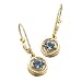 14K Yellow Gold Genuine Aquamarine Solitaire Dangle Earrings