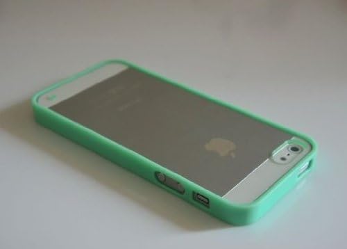 Supwiser-Lovely Soft Trim Ultra High Clear Back Hard Cover Bumper Case for iPhone 5 5G (*Mint Green)