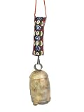 Camel Caravan Bell, Hanger Embroidered with Bright Colors and Cowry Shells, 20" long