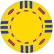Real Clay 12 Striped Tri Color Poker Chips, 25 14 gram Yellow Poker Chips