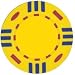 Real Clay 12 Striped Tri Color Poker Chips, 25 14 gram Yellow Poker Chips