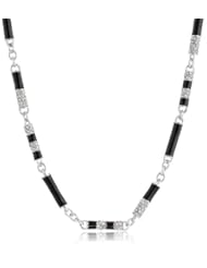 ABS By Allen Schwartz "Deco Delight" Jet Color and Pave Crystal Station Illusion Necklace, 36"
