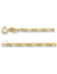 14K Real Yellow Gold Figaro Chain Ankle Bracelet Anklet 10" 1.9mm
