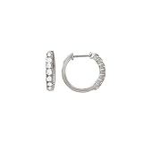 14k White Gold & Prong-Set Diamond Hoop Earrings (0.20ctw)
