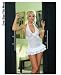 Knit Chiffon Babydoll W/Thong White Os