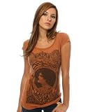 Obey The Grit N Glammour T-shirt in Rust,T-shirts for Women