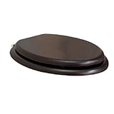 Porcher 71115-00.650 Elongated Slow Close Furniture Finish Toilet Seat with Brushed Nickel Hinges, Dark Mahogany