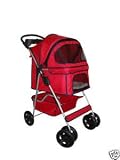 Classic Red 4 Wheel Pet Stroller