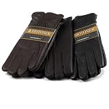 ISOTONER slip-on BLACK Fine Grain LEATHER w/ Soft MICROTERRY Lining, size X-LARGE