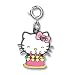 Licensed © Sanrio Hello Kitty Birthday Cake Charm with a Pink Crystal Accent (267A)