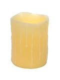 LED Wax Dripping Pillar Candle (Uses 2 C Batteries Not Included) 4"Dx5"H Wax/Plastic