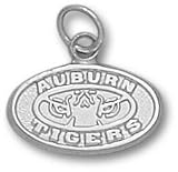 Auburn Tigers 3/8 Sterling Silver Tiger Eye Logo Charm