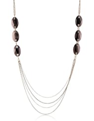 Kenneth Cole New York "Pave Splash" Oval Faceted Bead Pave Link Long Necklace, 35"