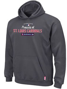 MLB Men's St. Louis Cardinals Property Of Long Sleeve Hooded Fleece Pullover (Pro Granite, X-Large)