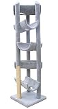 Alleyway Cat Gym - 86 inches : Optional Sisal 2 FEET OF SISAL : Parts & Base Color BURGUNDY : Poles Color LIGHT BLUE