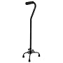 Duro-Med Adjustable Multi-Color Small Base Quad Cane, Black