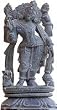 ShalinCraft Collectible-Figurines Hindu Religious Statue Stone Carving Lord Vishnu 3.25 inches 1.25" x 4.25" x Weight 0.28 Kg