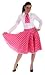 Ladies Pink Shoes LADIES 1950'S ROCK AND ROLL SKIRT N SCARF, PINK & WHITE POLKA DOTS SIZE 8-12 UK