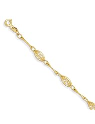 14k Polished Fancy Link Chain Length 7.5"