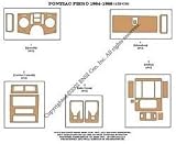 Pontiac Fiero Dash Trim Kit 84-88 - 15 pieces - Dark Burlwood