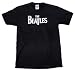The Beatles Logo Adult / Guys T-shirt in Black, Size: Medium, Color: Black