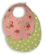 Lilypad Baby Reversible Baby Bib -Pretty in Pink Floral Green Polka Dots for Baby Girl