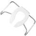 Bemis MA2155T 000 Medic-Aid Plastic Open Front Less Cover Toilet Seat with Safety Side Arms and STA-TITE Commercial Fastening System, Elongated, White