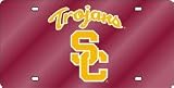USC Trojans Laser Cut 'Trojans' Red License Plate - SET OF 6 - Sports Merchandise
