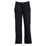 Youth Solid Black Fleece Boyfriend Pants Unisex Sizes Slight Flare