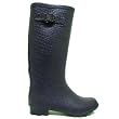 Ladies Navy Blue Croc Festival Womens Wellies Wellington Boots