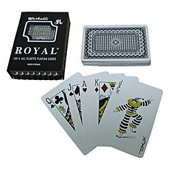 Set of 3 One Blue Deck- Royal Plastic Playing Cards w/Star Pattern