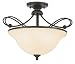 Quoizel DK1720TM Denmark 14-Inch Jumbo Semi Flush Mount with Cream Frosted Cirrus Gla...