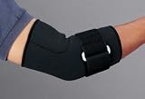 Neoprene Elbow Sleeve - Elbow Sleeve w/Strap, Color: Black, Size: X-L