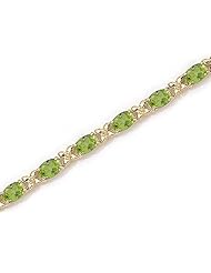 10K Yellow Gold Oval Peridot Bracelet
