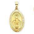 14k Miraculous Medal Oval Pendant