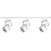 Royal Pacific 7934GWH Line Voltage 4-Foot 1 Floating Feed, 3 50-Watt GU10 Mesh Roundback Heads Straight Track Light Pack, White Finish
