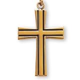 24K Gold over Sterling Silver Cross and 24-inch Chain