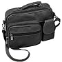 Roma Genuine Black Leather Organizer Bag Handbag Purse