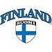 Finland Flag Crest T-Shirt, Finland T-shirt, Finland Soccer T-shirt, X-Large, Black