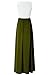 Kranda Womens Contrast Sleeveless Tank Top Empire Maxi Long Dress (Small , Army Green)