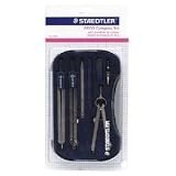 Compass Set In Plastic Case,With Extension Bar/Pen Part (STD55909BK) Category: Compasses and Protractors