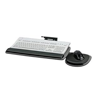 Fellowes Adjustable Keyboard Manager Graphite Black Single Knob Soothing Gel Wrist Rest