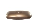 Gucci Gold Leather Eyeglasses Clamshell Case with Cleaning Cloth